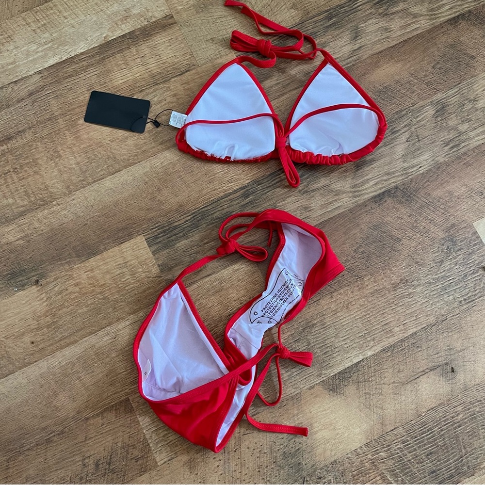 Red String two piece Triangle Bikini - Picture 7 of 7